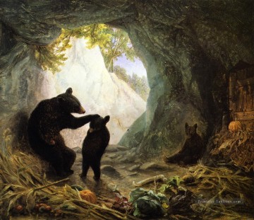 Ours et louveteaux William Holbrook Beard Peinture à l'huile